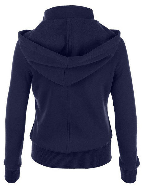 Double Button Hooded Long Sleeves Short Thick Coat