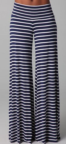 Striped Bodycon Fresh Fashion High Waist Bell-bottom Pants