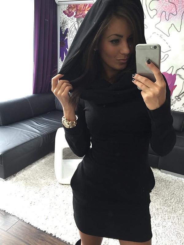Long Sleeves Bodycon Hooded Short Sweater Activewear - MeetYoursFashion - 7