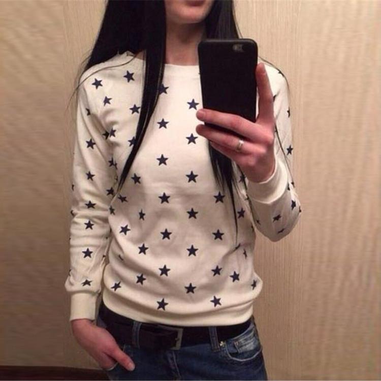 Stars Flower Print Long Fashion Casual Sweatshirt - Meet Yours Fashion - 4