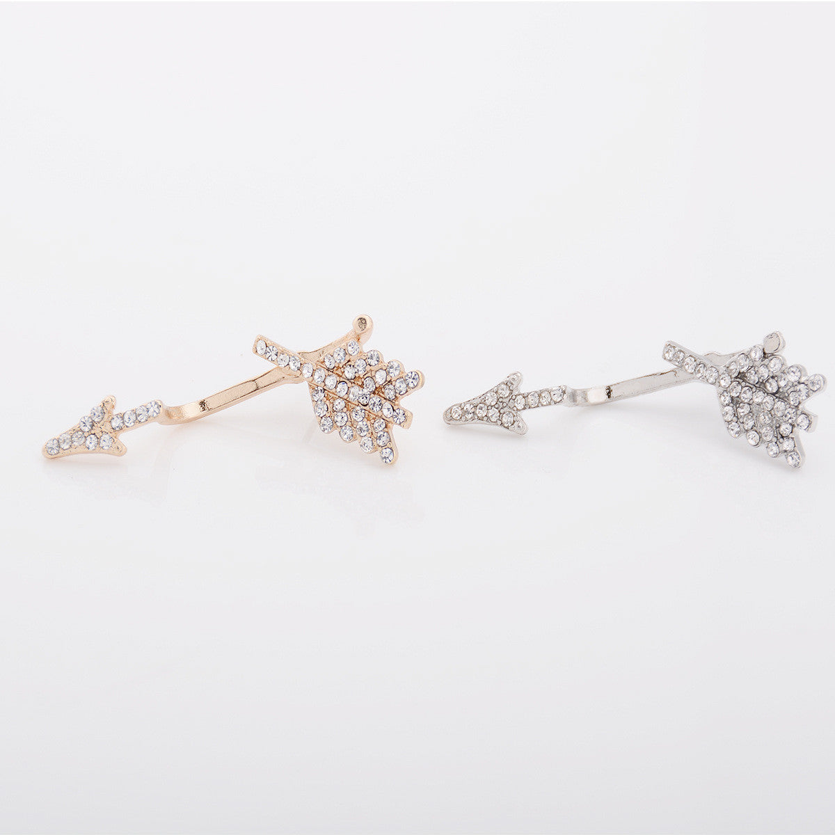 Exaggerate Crystal Separate Arrow Earrings