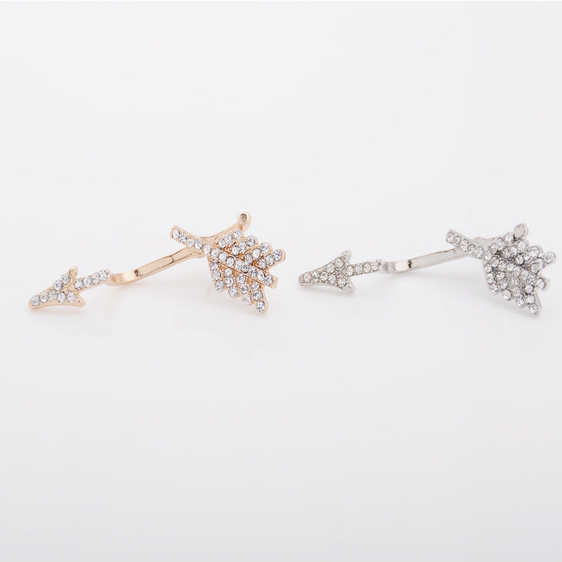 Exaggerate Crystal Separate Arrow Earrings