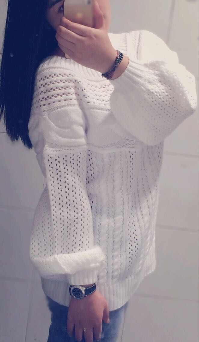 Cable Straight Collar Hollow Knit Pullover Sweater - May Your Fashion - 2