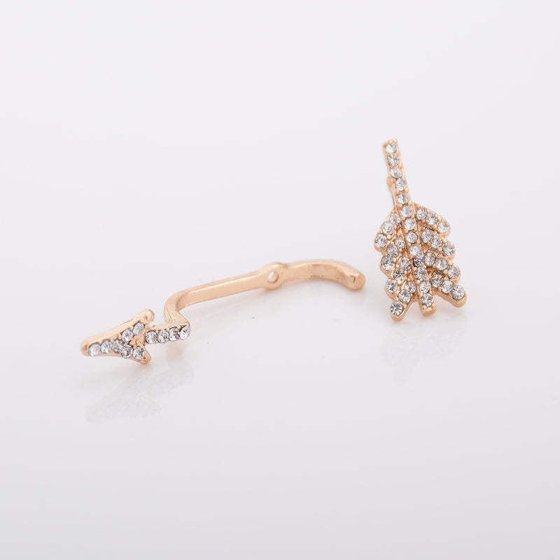 Exaggerate Crystal Separate Arrow Earrings
