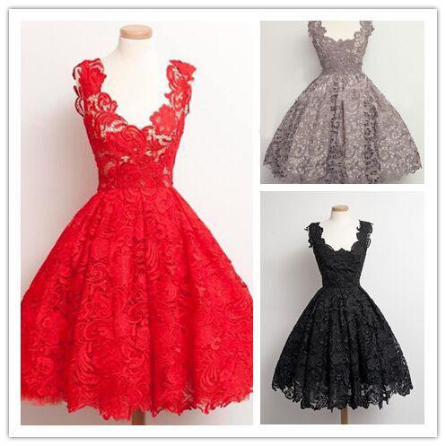 Lace Pure Color Sleeveless V-neck Long Dress - Meet Yours Fashion - 2