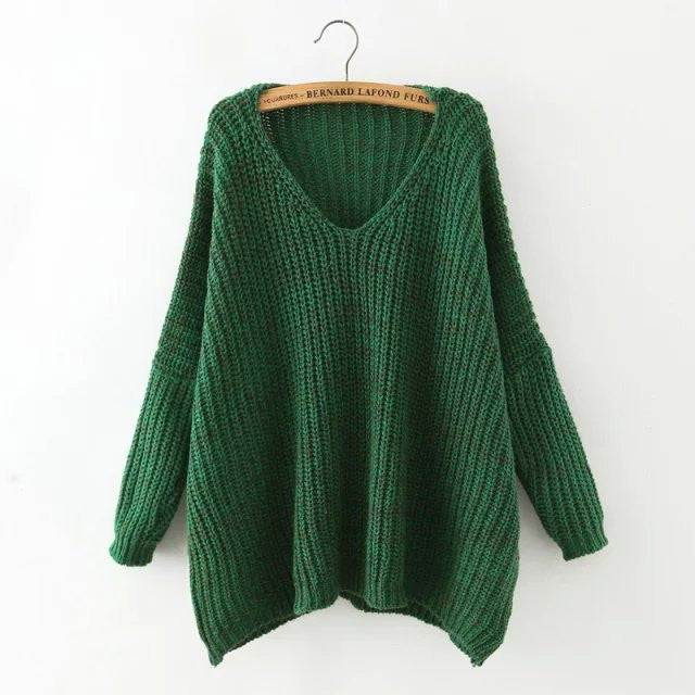 Fashion Dropped Shoulder Batwing Sleeve Sweater