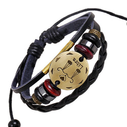 Libra Constellation Woven Leather Bracelet