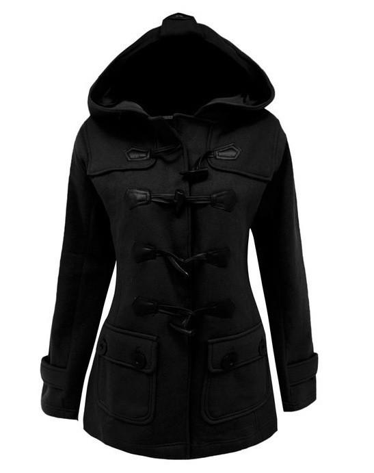 Button Pocket Long Warm Hooded Trench Coat - Meet Yours Fashion - 3