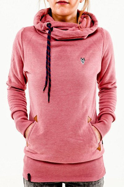 Embroidered Pocket Pure Color Womens Hoodie - May Your Fashion - 2