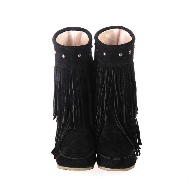 Increased Long Tassel Rivet Fashion Boots
