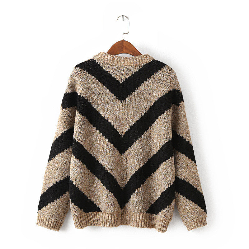 Dropped Shoulder Pullover Batwing Loose Short Sweater 