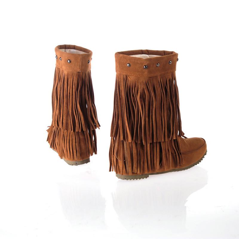 Increased Long Tassel Rivet Fashion Boots