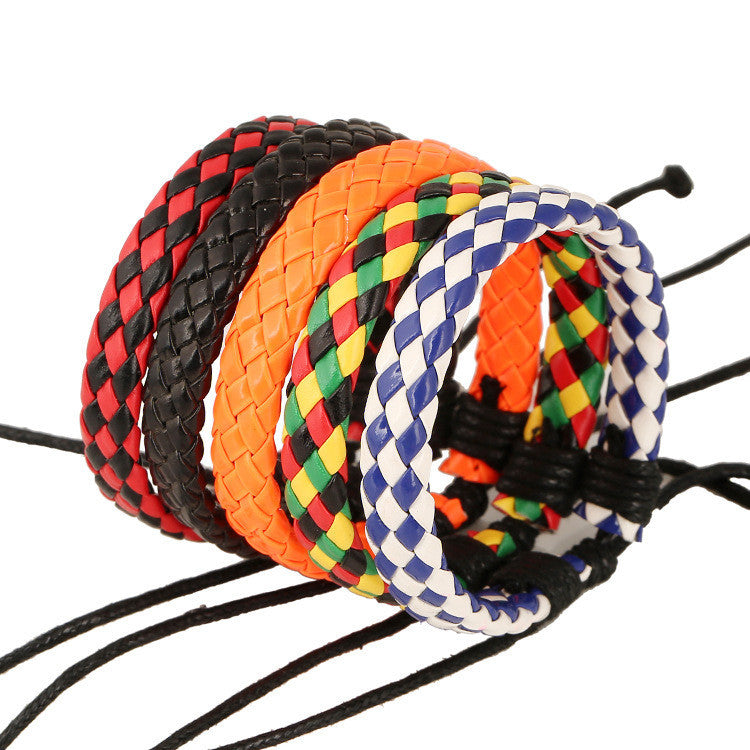 Fashion PU Hand Woven Bracelet