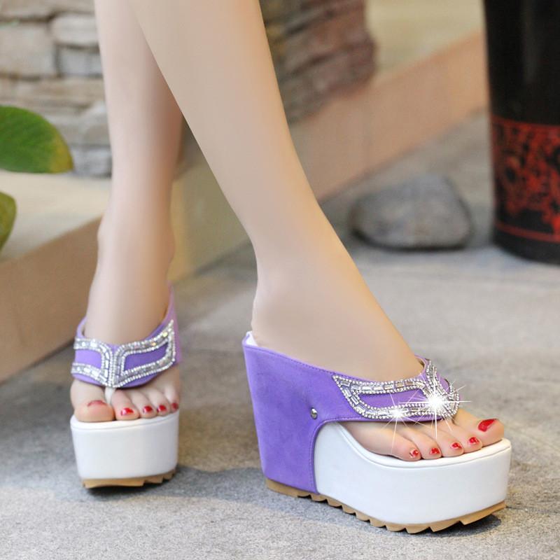 High Platform Crystal Mask Thong Sandals