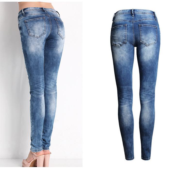 Ripped Beggar Street Straight Elastic Slim Jeans - Meet Yours Fashion - 5