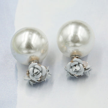 Sweet Roses Flowers Diamond Stud Earrings