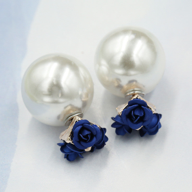 Sweet Roses Flowers Diamond Stud Earrings