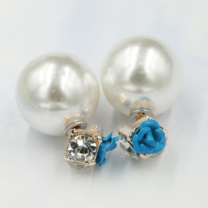Sweet Roses Flowers Diamond Stud Earrings