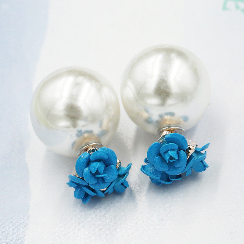 Sweet Roses Flowers Diamond Stud Earrings