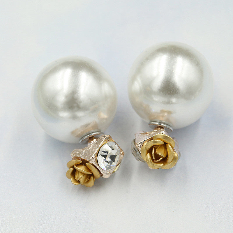 Sweet Roses Flowers Diamond Stud Earrings