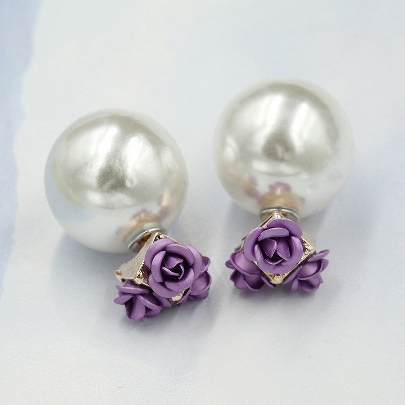 Sweet Roses Flowers Diamond Stud Earrings