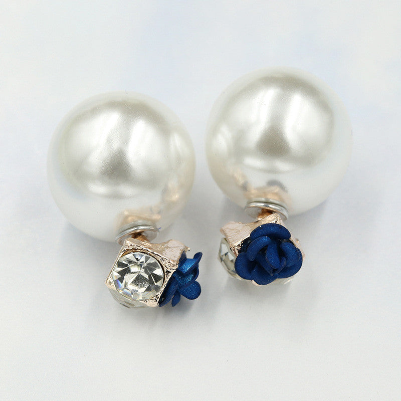 Sweet Roses Flowers Diamond Stud Earrings