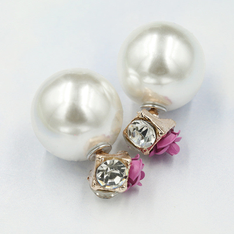 Sweet Roses Flowers Diamond Stud Earrings