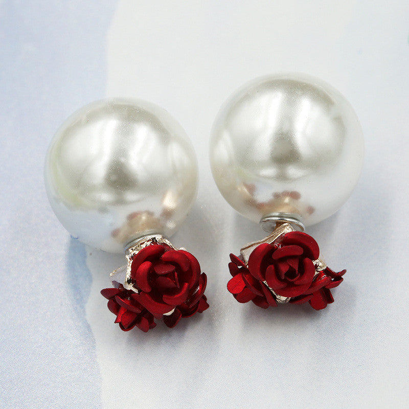 Sweet Roses Flowers Diamond Stud Earrings