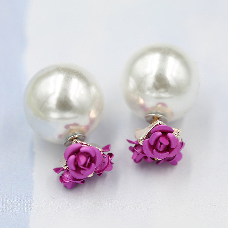 Sweet Roses Flowers Diamond Stud Earrings