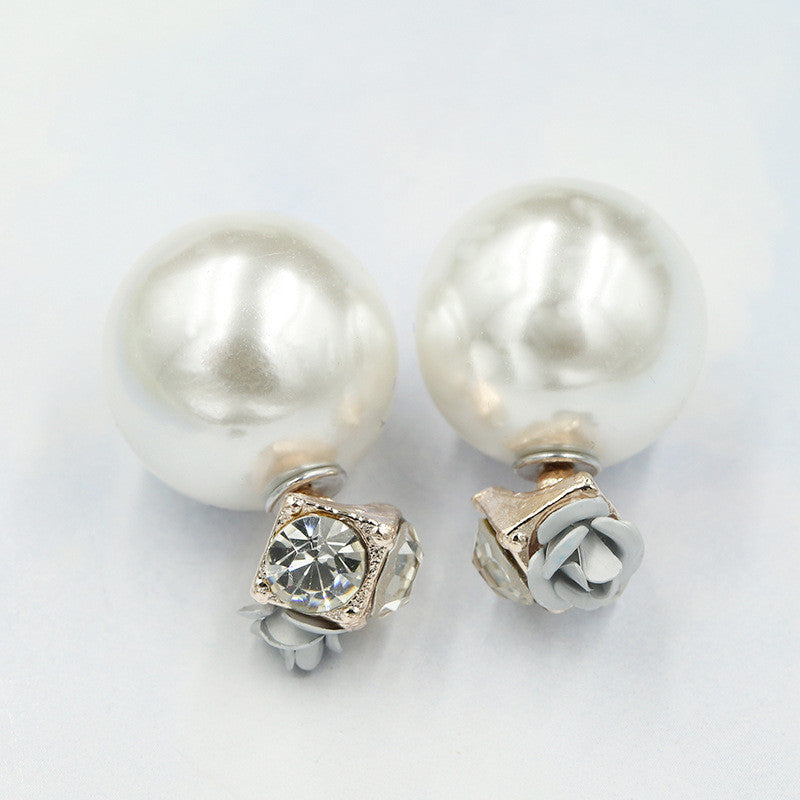 Sweet Roses Flowers Diamond Stud Earrings