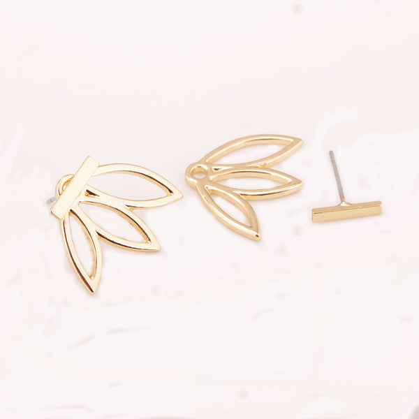 Hollow Out Lotus Lady's Stud Earrings
