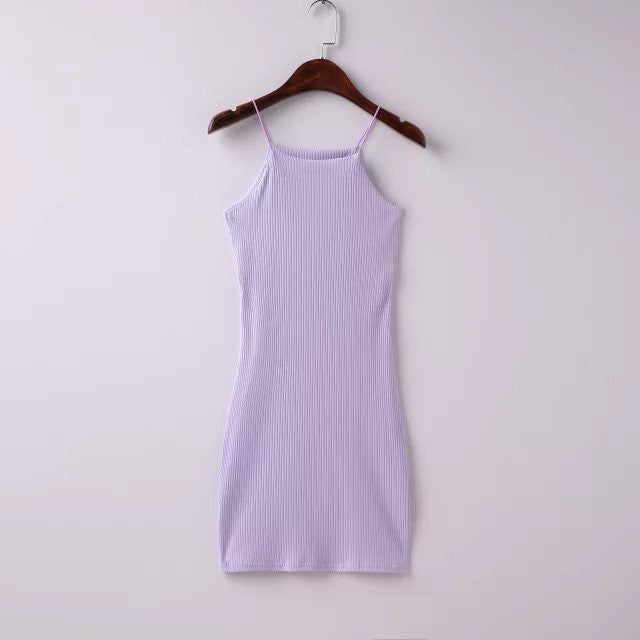 Sexy Spaghetti Strap Ribbed Texture Bodycon Short Dress