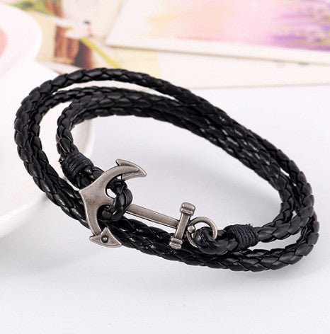 Fashion Anchor Leather Multilayer Bracelet