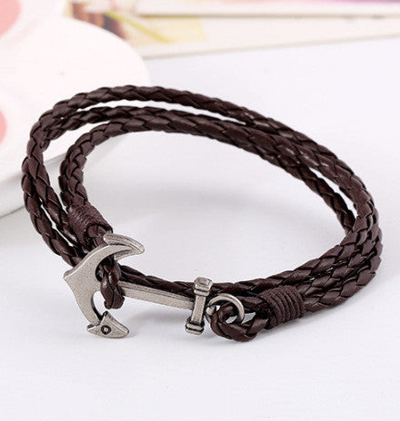 Fashion Anchor Leather Multilayer Bracelet