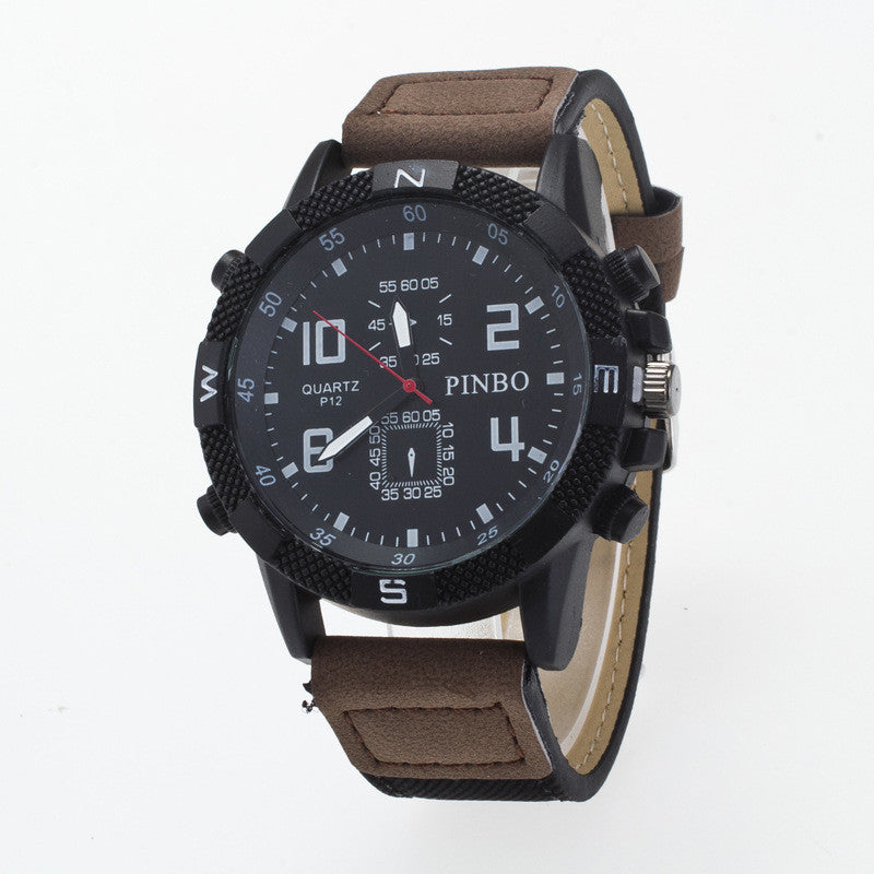 Round Dial Scale Digital Canvas Leather Fashion Watch