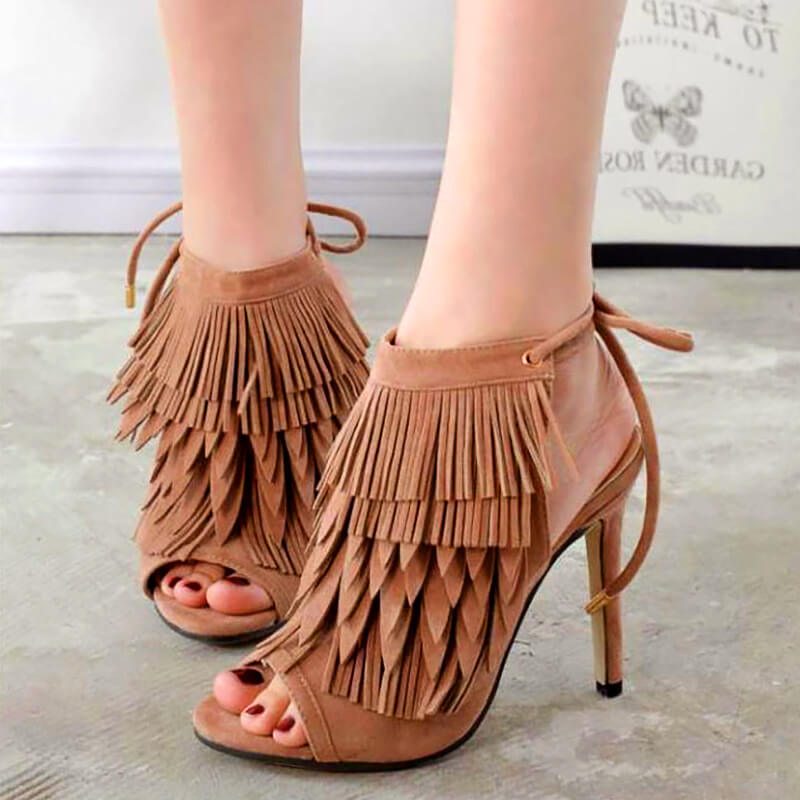 Brown Toe Summer Suede Sandals