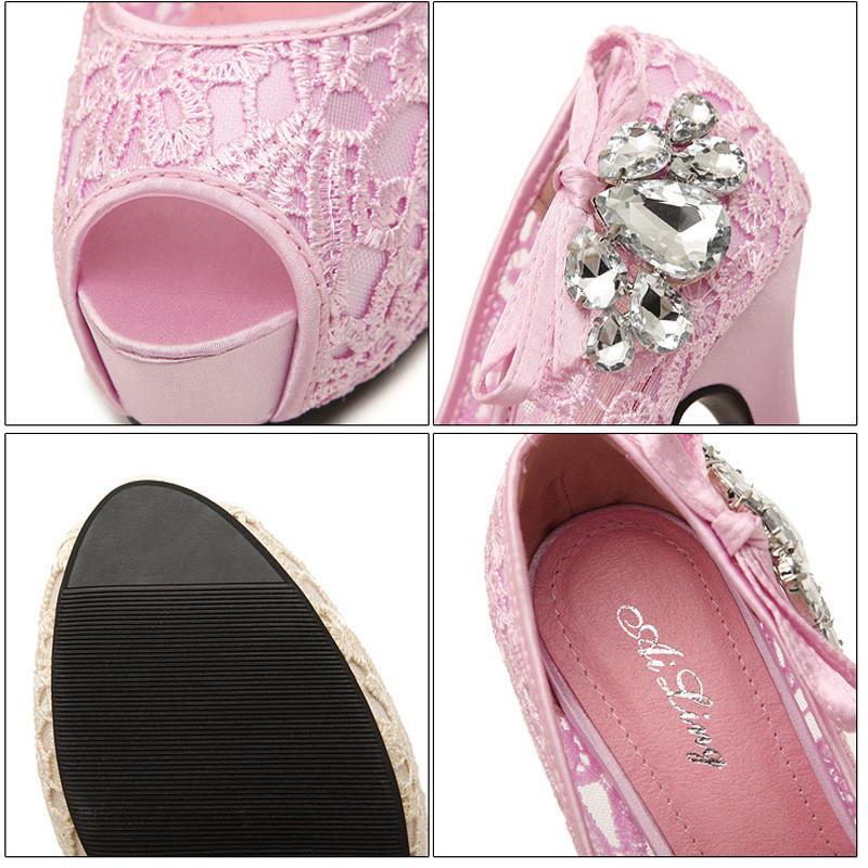 Sexy Lace Peep Toe Stiletto Heel Shoes