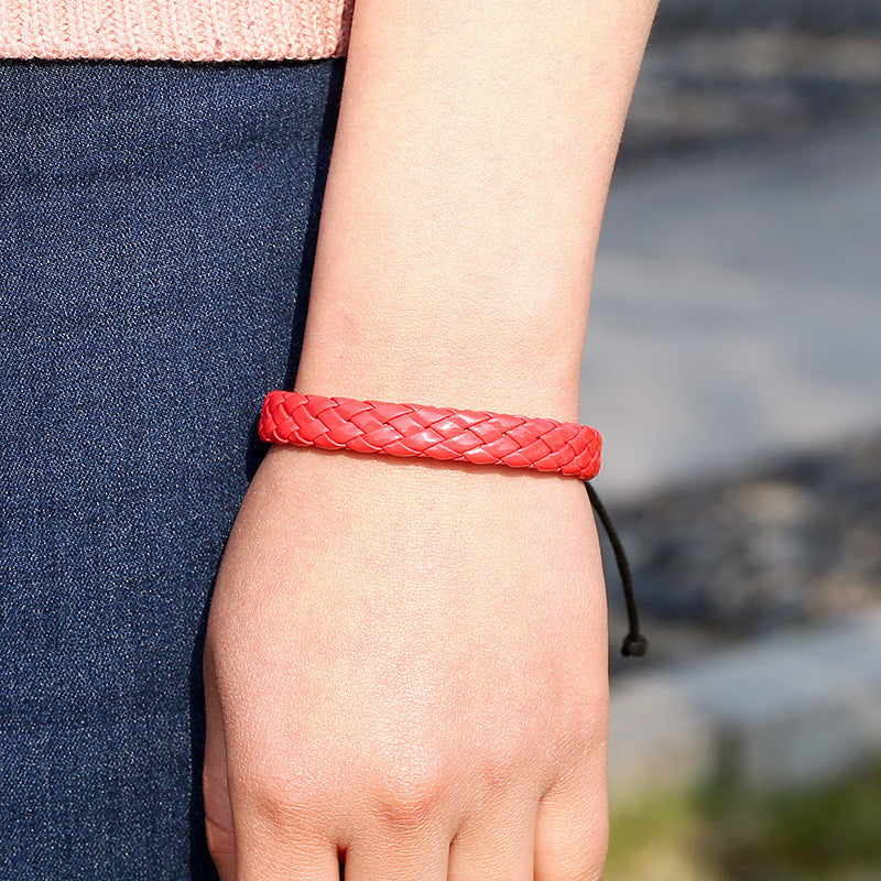 Fashion PU Hand Woven Bracelet