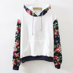 Print Retro Pullover Long Sleeve Loose Hoodie - May Your Fashion - 1