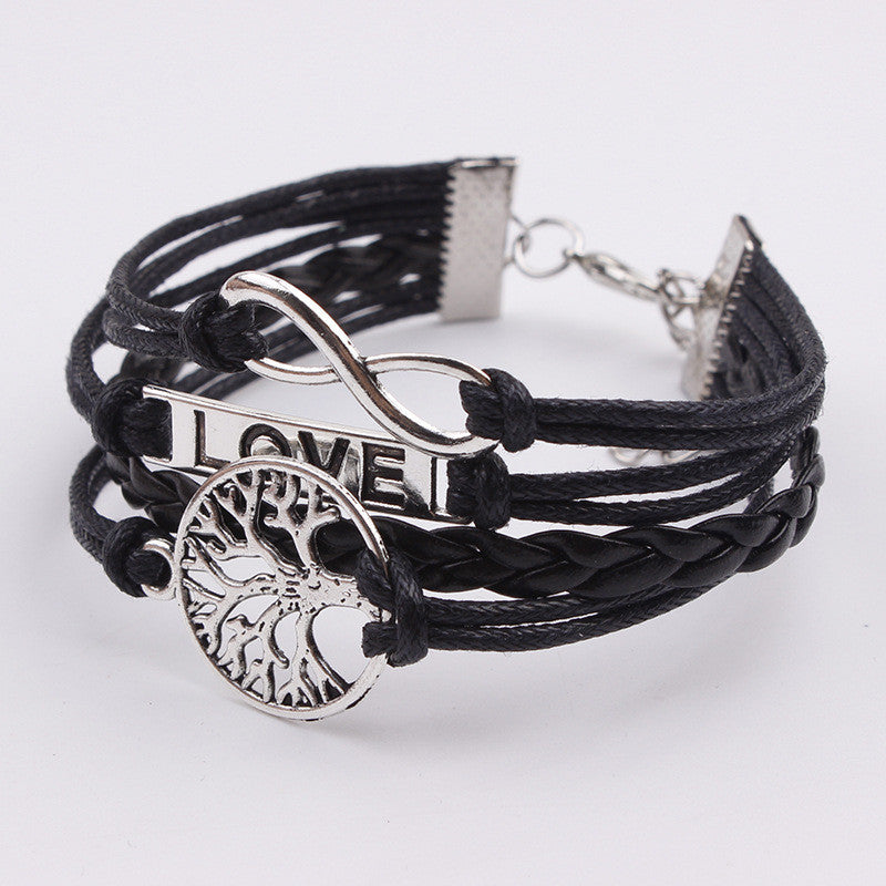 Love Tree Fashion Leather Cord Bracelet