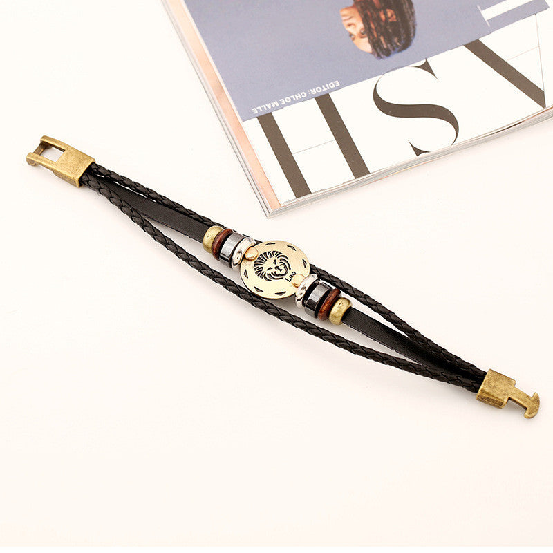 Leo Constellation Leather Bracelet