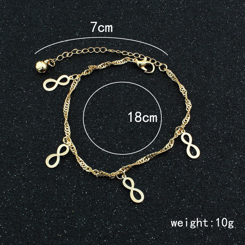 Golden Lucky 8 Women's Anklet