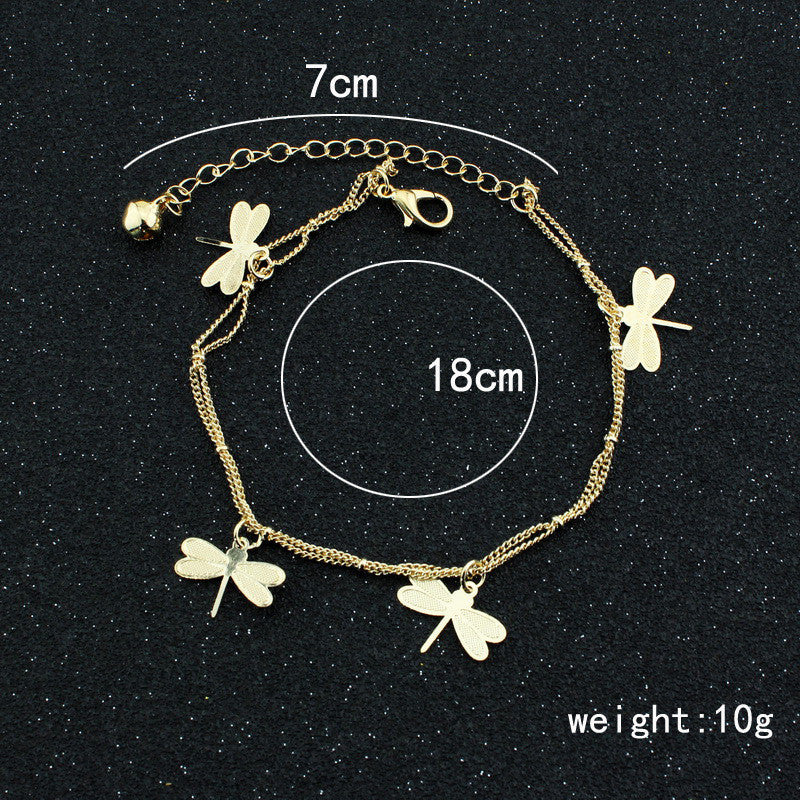 Dragonfly Bell Double Layer Anklet