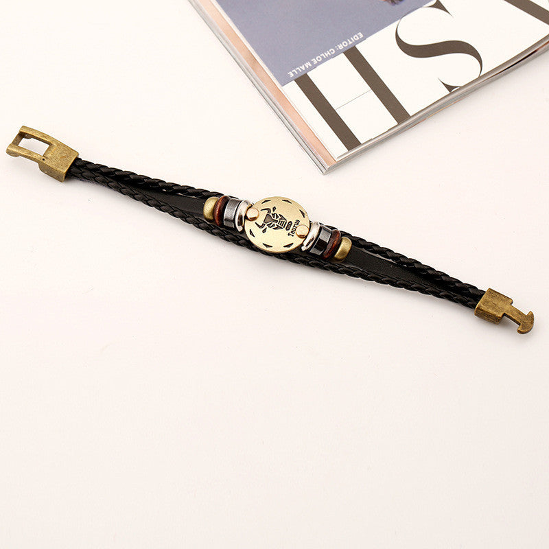 Taurus Constellation Leather Bracelet