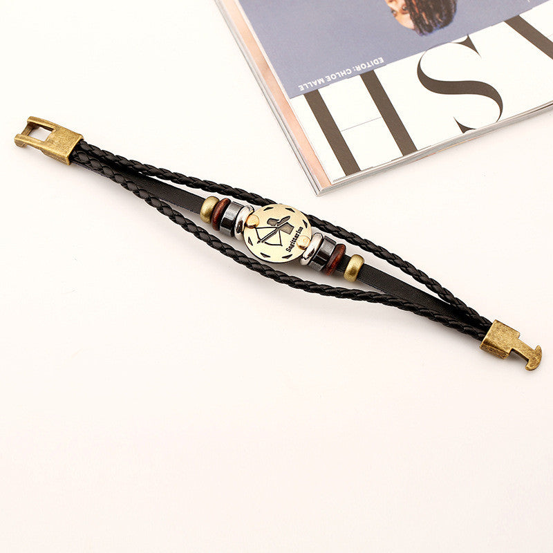 Sagittarius Constellation Leather Bracelet