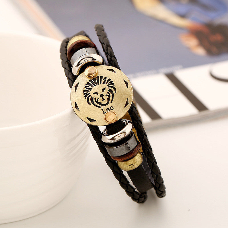 Leo Constellation Leather Bracelet