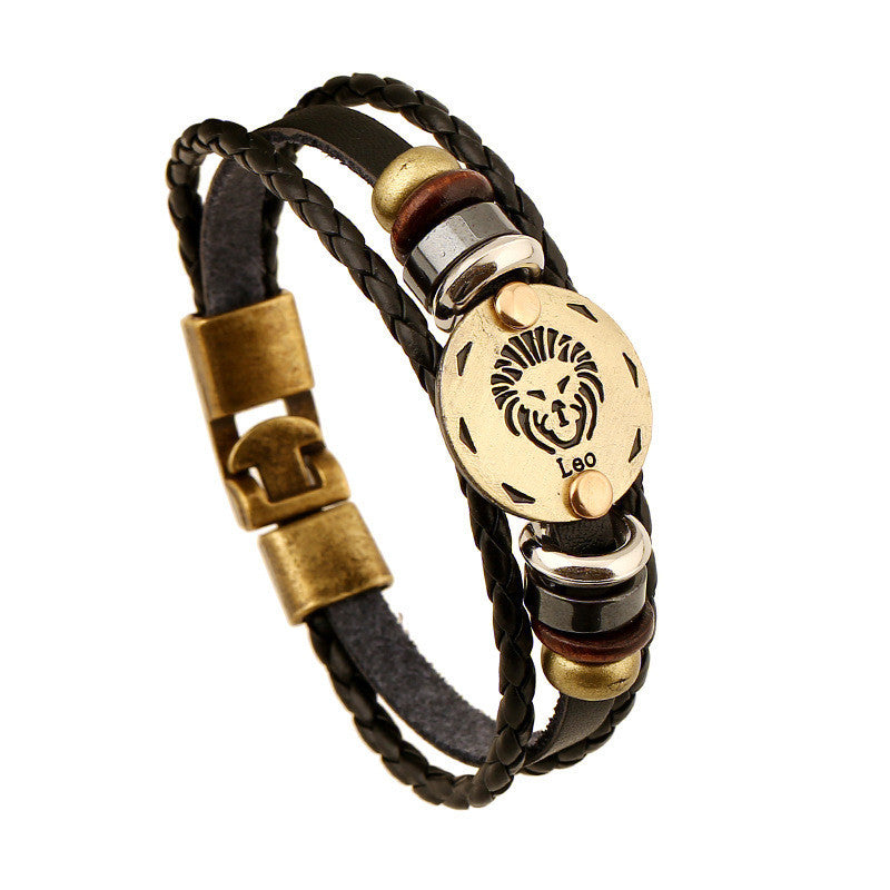 Leo Constellation Leather Bracelet