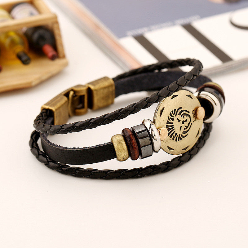 Leo Constellation Leather Bracelet