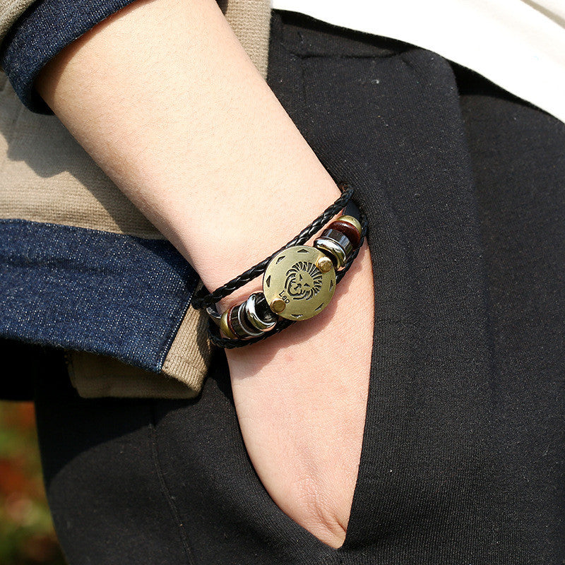 Leo Constellation Leather Bracelet