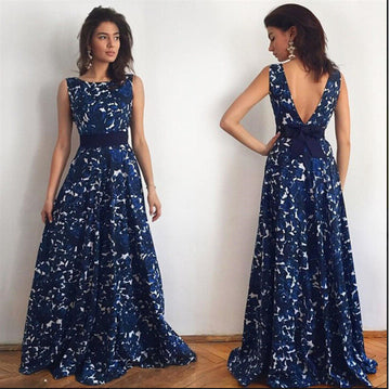 Sexy Print Halter sleeveless Party dress